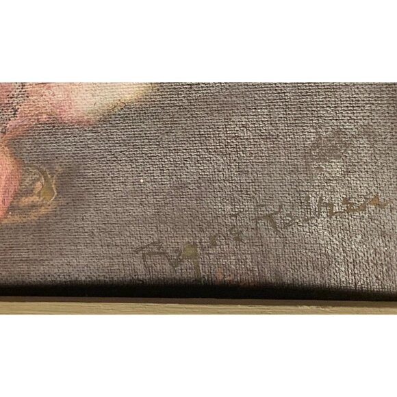 Vintage Oil On Canvas Clown Painting Artist Signed Raines? Original 14"x18" - Picture 3 of 11